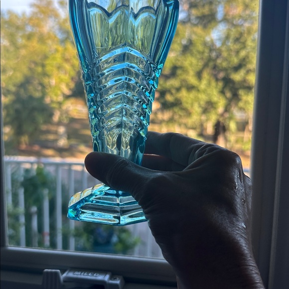 Vintage Blue Glass Vase - Picture 6 of 10
